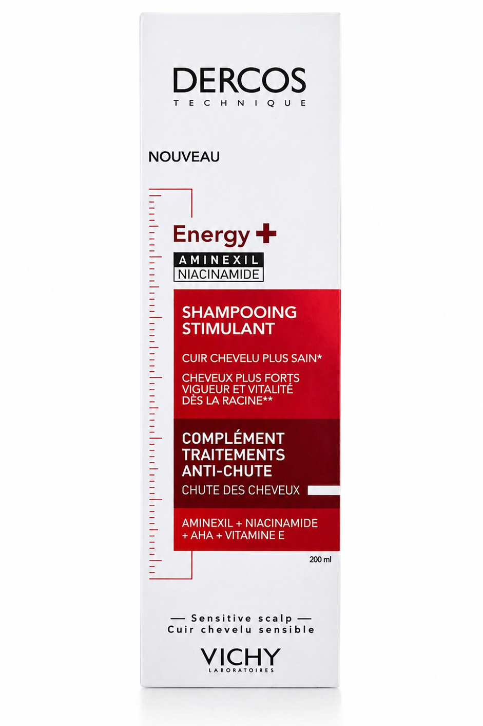 Vichy Dercos Energy+ Hair Loss Treatment Shampoo – Stimulating & Strengthening Formula (200ml)