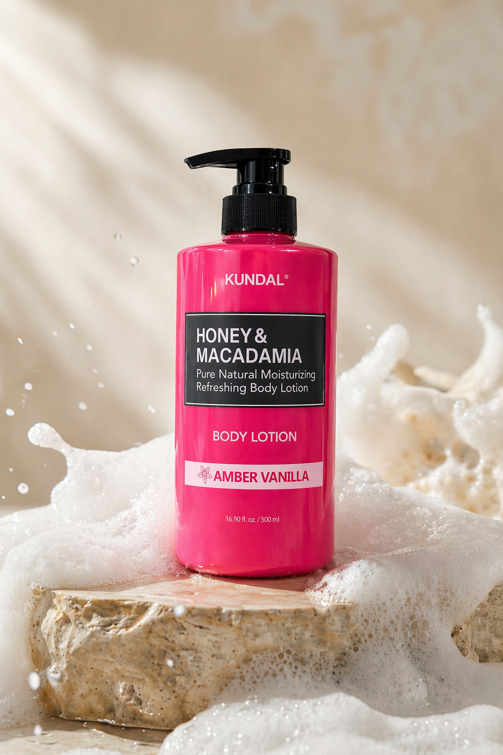 KUNDAL Honey & Macadamia Pure Natural Moisturizing Refreshing Body Lotion – Amber Vanilla – 500ml