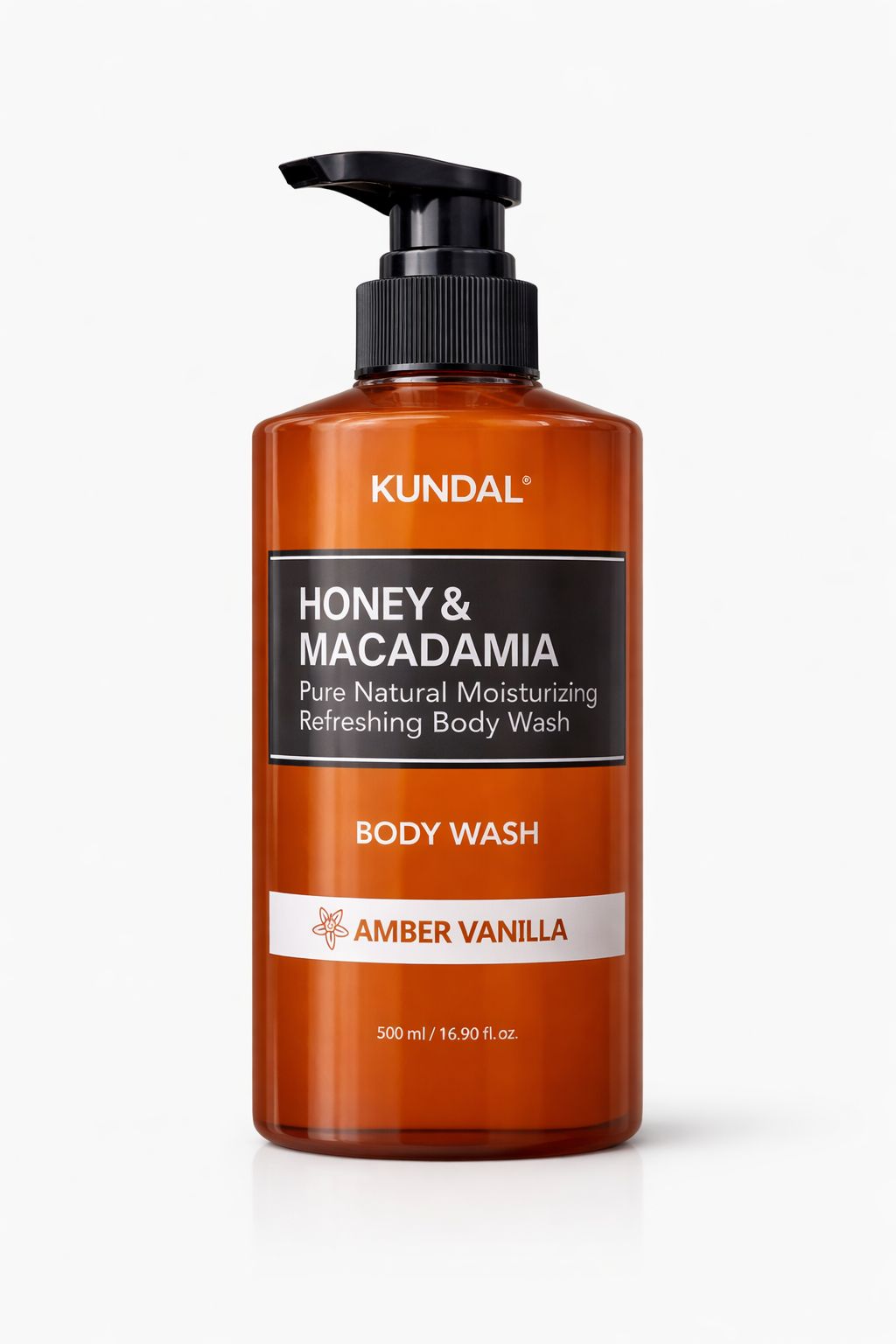 KUNDAL Honey & Macadamia Moisturizing Body Wash Amber Vanilla 500ml